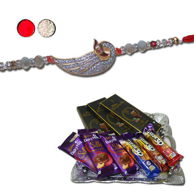 "RAKHIS -AD 4310 A (Single Rakhi), Choco Thali - code RC15 - Click here to View more details about this Product
